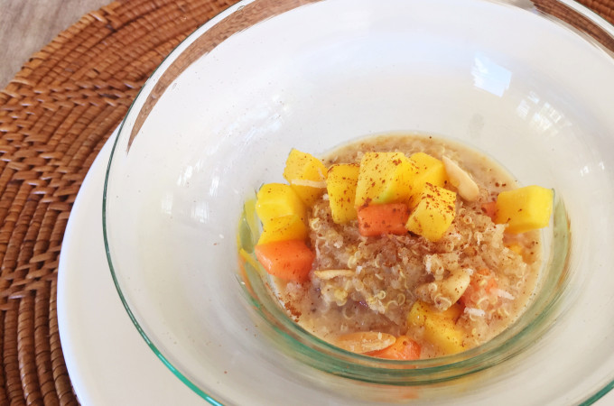 Quinoa Porridge with Fresh Fruit & Toasted Coconut